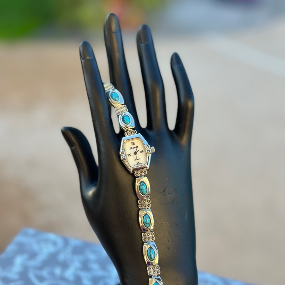 💙 Xanadu Women’s Silver & Turquoise Watch – Southwestern Timeless